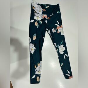 Athleta Elation Floral Tights in Constellation Blue